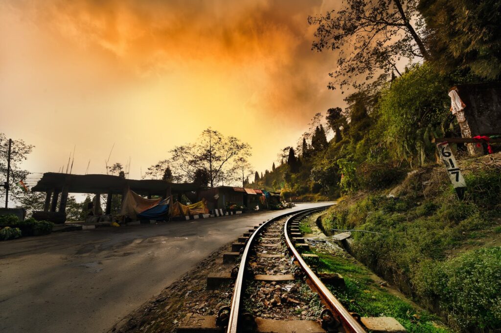 an empty railroad